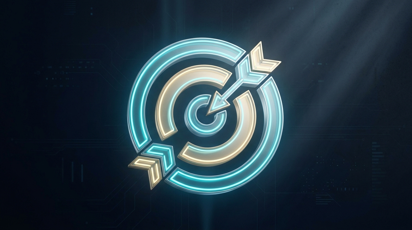AI strategy target icon for focused prompt planning