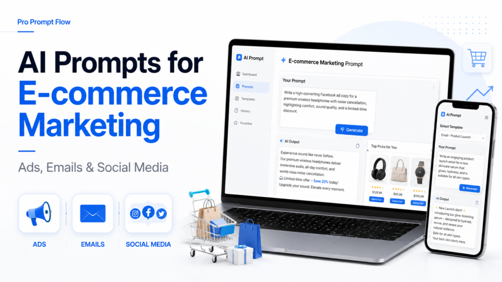 AI prompts for e-commerce marketing copy templates